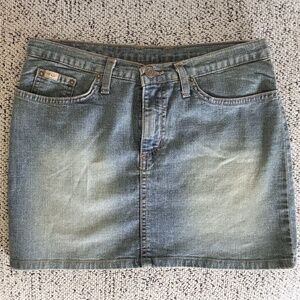 VTG Y2K Picasso Style Jeans PSJ Women's Light Wash Blue Denim Jeans Mini Skirt